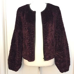 Trouve Faux Fur Leather Trim Jacket Size Small